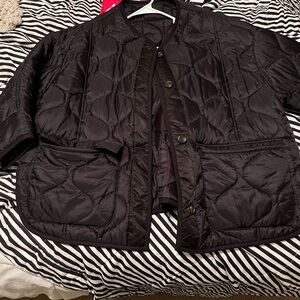 The Frankie Shop Black Quilted Jacket Teddy Puffer